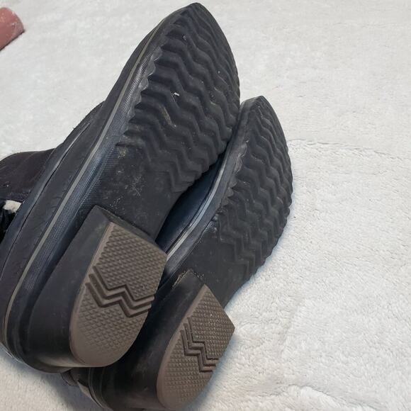 Sorel Black Leather Snow Mud Rain Outdoor Winter Fancy Heel Duck Boot Women 10 - Picture 6 of 8